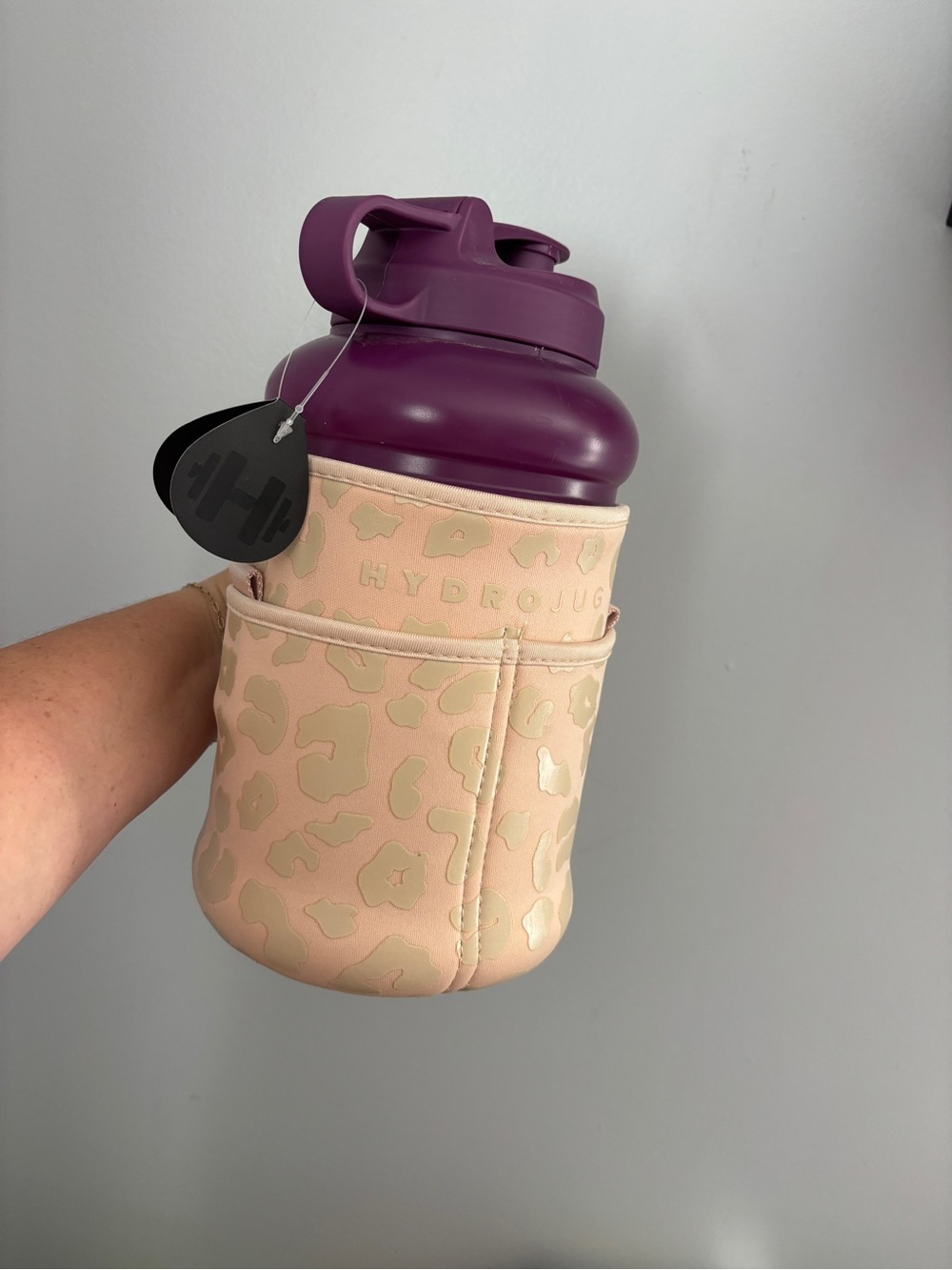 HydroJug with Leopard Neoprene Sleeve